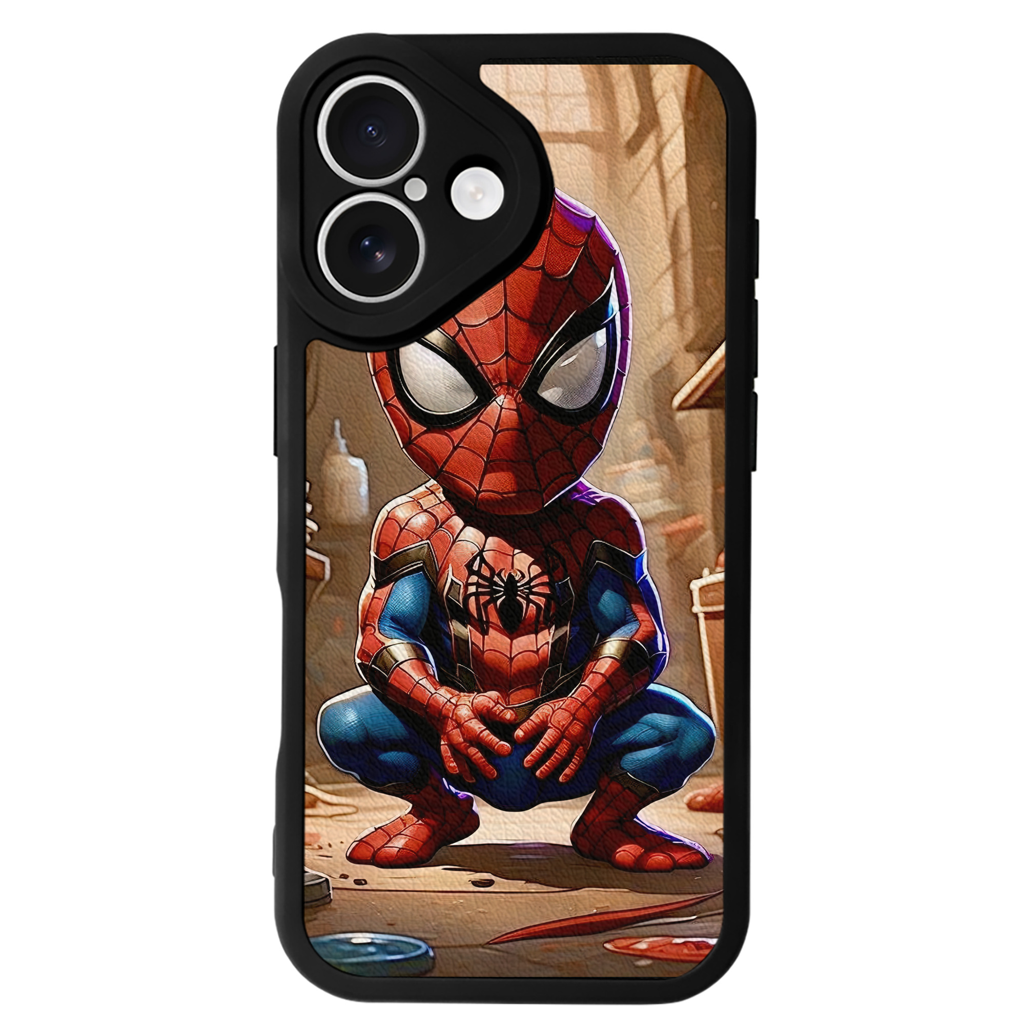 Spider Man スパイダーマン 【iPhone 16シリーズ対応】シリコンスマホケース（レザー調） 材質：シリコン